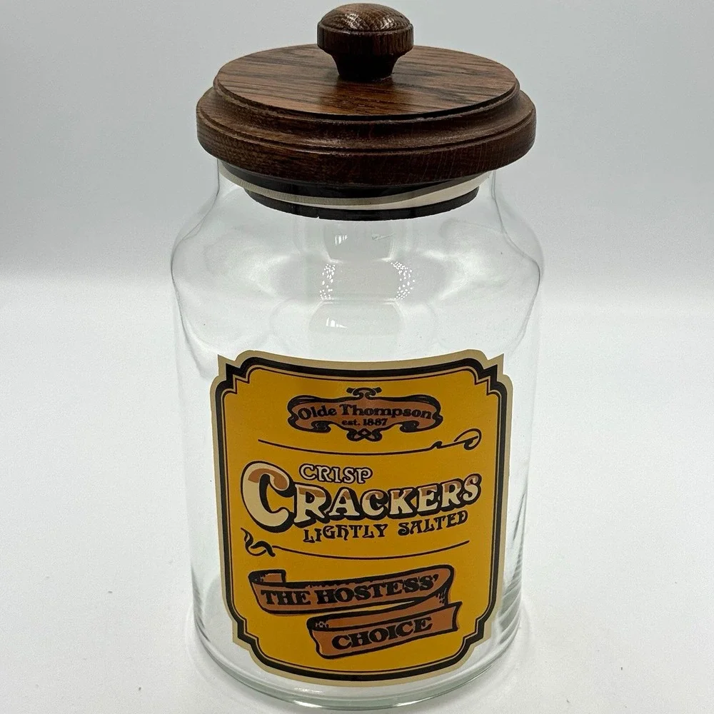 Olde Thompson Crackers Glass Container & Wood Lid